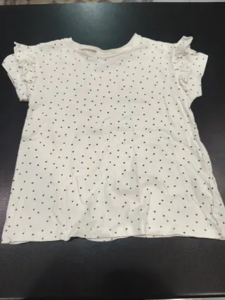 Camiseta niña lunares manga corta