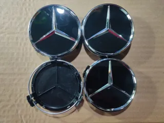 Tappo ruota Mercedes nero 75mm per centro cerchio