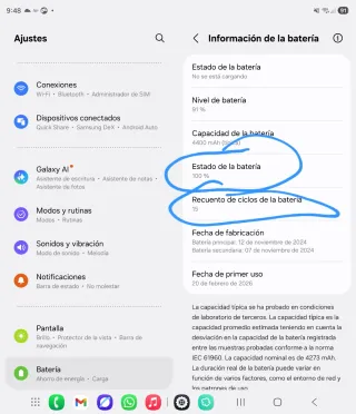 Samsung Z Fold 6 256GB Azul - Batería Nueva