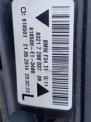 Piloto posteriore sinistro BMW SERIE 3 GRAN TURISMO F34 2013 318D