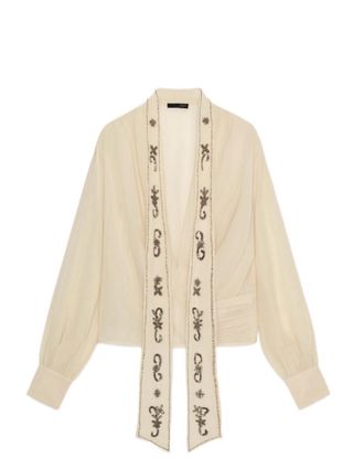 Blusa Zara fular abalorios