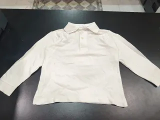 Polo niña manga larga blanco