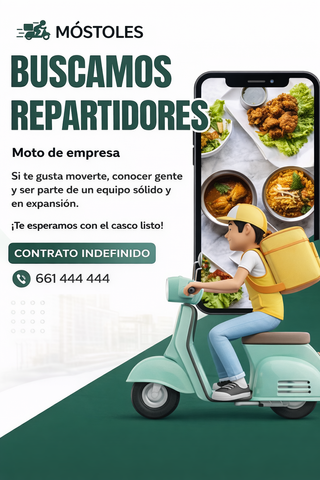 Repartidor moto o bici Móstoles