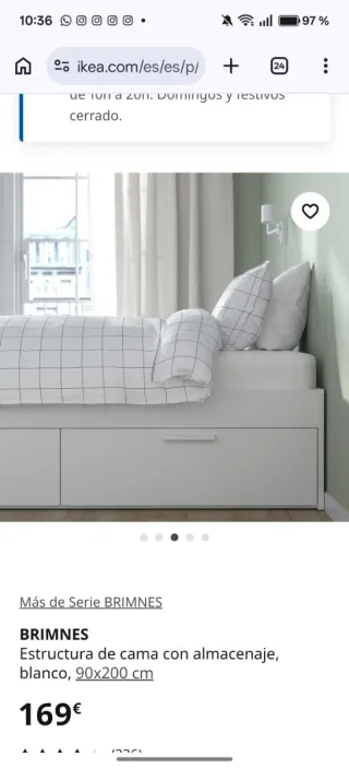 2 Camas IKEA BRIMNES con somieres