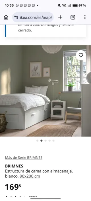2 Camas IKEA BRIMNES con somieres