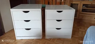 Cajoneras blancas y madera (2 unidades)