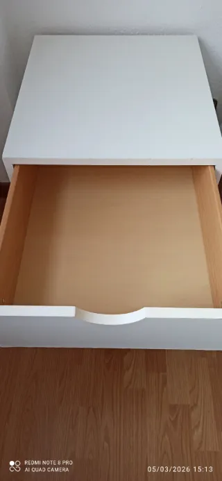 Cajoneras blancas y madera (2 unidades)