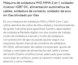 Soldadora MIG/MMA 120 A 2 en 1, NUEVA envío gratis
