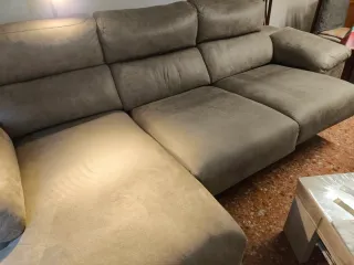 Sofá modular beige y gris