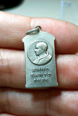 Ciondolo Argento Anno Santo 1975 Papa Paolo VI