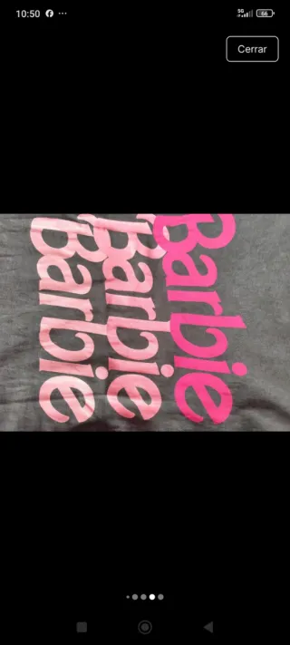Camiseta Barbie gris logo, nueva sin estrenar
