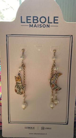 Orecchini Lebole Maison Gatto Luna Perle