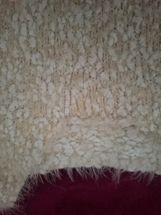 Jersey mujer beige y blanco