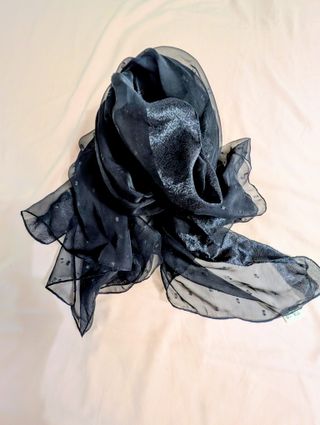 Chal gasa con topos azul marino