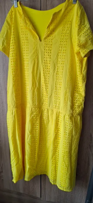 Vestido amarillo hecho a mano talla única