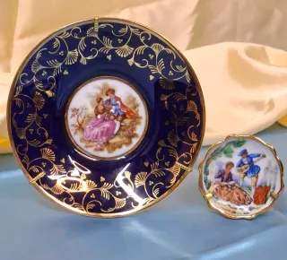 Coppia di piatti antichi Limoges