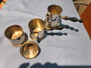 Set café árabe o turco metal y madera