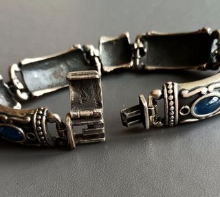 Pulsera Plata Preciosa con Piedras Azules