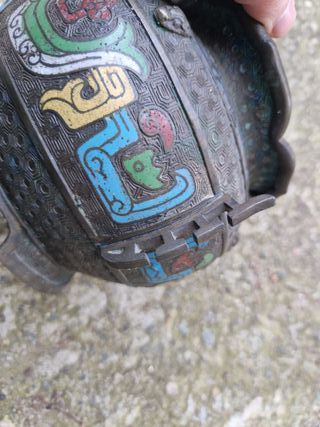 Antico Vaso Bronzo Orientale