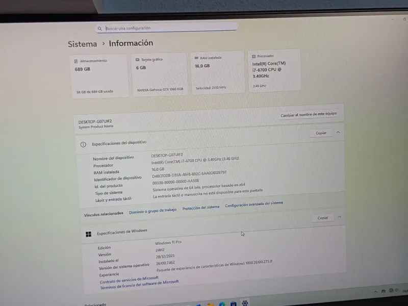 PC i7 6700 GTX 1060 6GB 16GB RAM afbeelding 4
