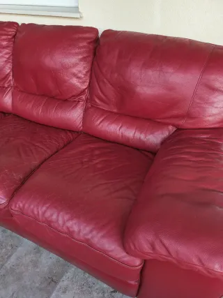Divano in Pelle Rossa Vintage