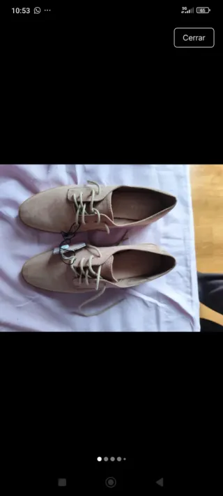 Zapatos mocasines cordones beige nuevos