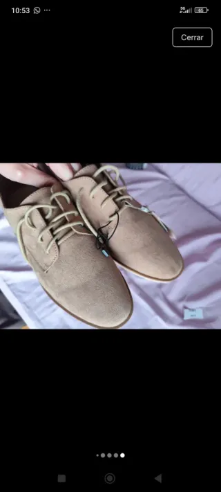 Zapatos mocasines cordones beige nuevos