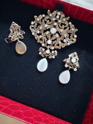 Conjunto Aderezo Fallera Huertana Oro viejo nacar