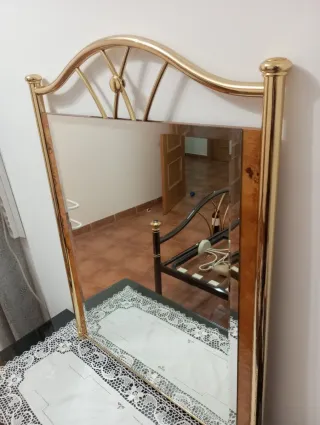 Espejo Vintage Metal Dorado