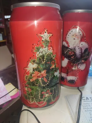 Lámparas Papá Noel Lata Refrescos PvP unidad cm