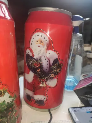 Lámparas Papá Noel Lata Refrescos PvP unidad cm