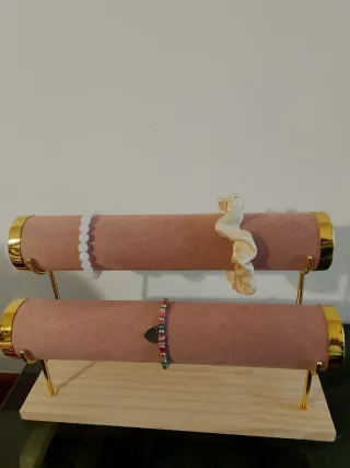 Portagioie rosa con dettagli oro