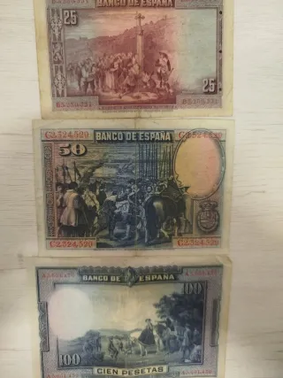 3 Banconote Banco de España 1928