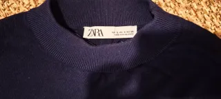 Suéter Zara Crop Top Azul Talla Única