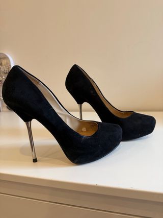 Zapatos tacón Zara ante negro T38