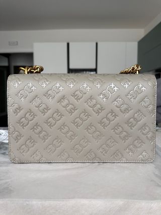 Borsa Pinko Love Bag Pelle Logo Beige Oro