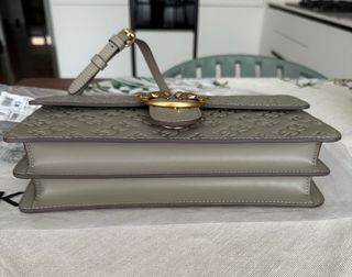 Borsa Pinko Love Bag Pelle Logo Beige Oro