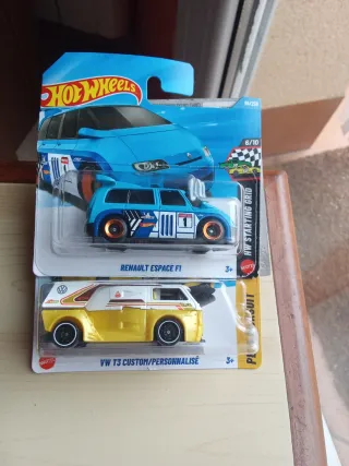 Hotwheels Renault Espace F1 y VW T3 Custom