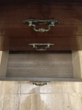 Mesita de noche madera y mármol