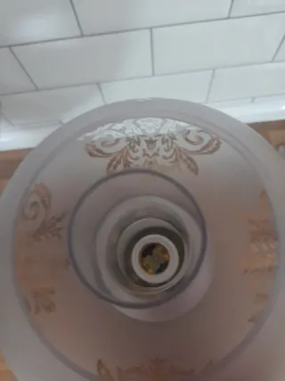 Lámpara de mesa latón y cristal