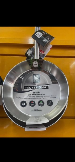 Sartén BRA Profesional 24cm acero inoxidable