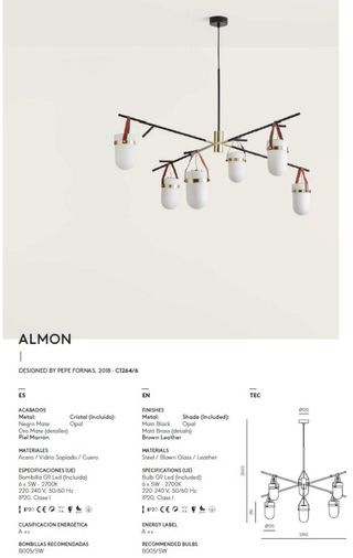 Lámpara colgante decorativa negra y dorada