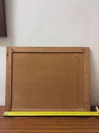 Pizarra blanca con marco de madera