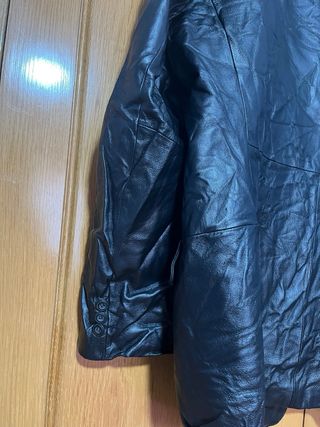 Chaqueta americana piel genuina negra