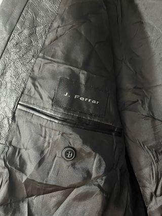 Chaqueta americana piel genuina negra