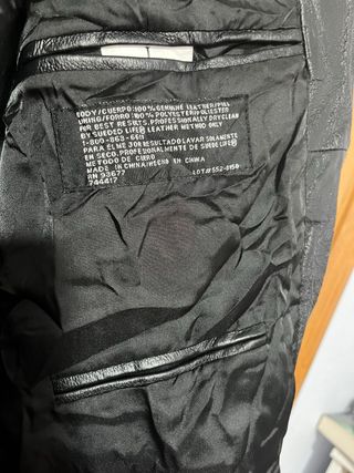 Chaqueta americana piel genuina negra