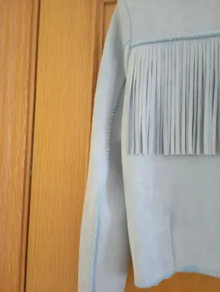 Chaqueta nueva antelina azul claro nueva