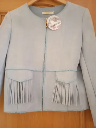 Chaqueta nueva antelina azul claro nueva