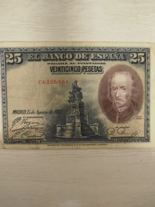 Billete 25 Pesetas Banco de España 1938