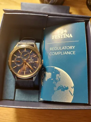 Reloj Festina Azul y Plateado Multifunción